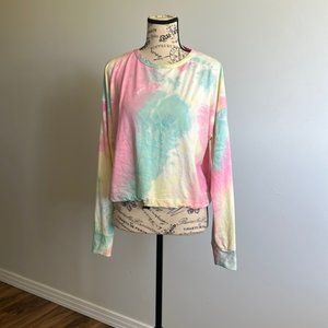 Ardene Tie Die Long Sleeve Crop Top  size Medium